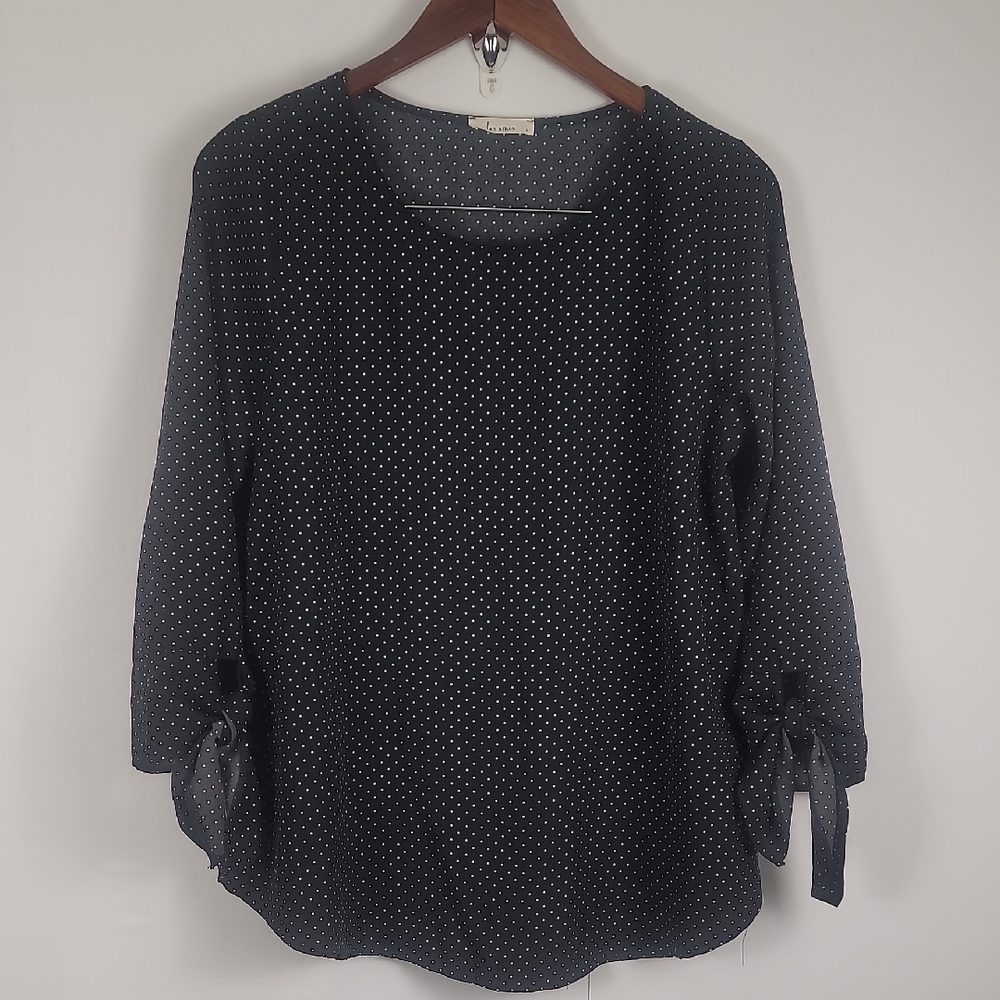 Les Amis Elegant Black Polka Dot Blouse